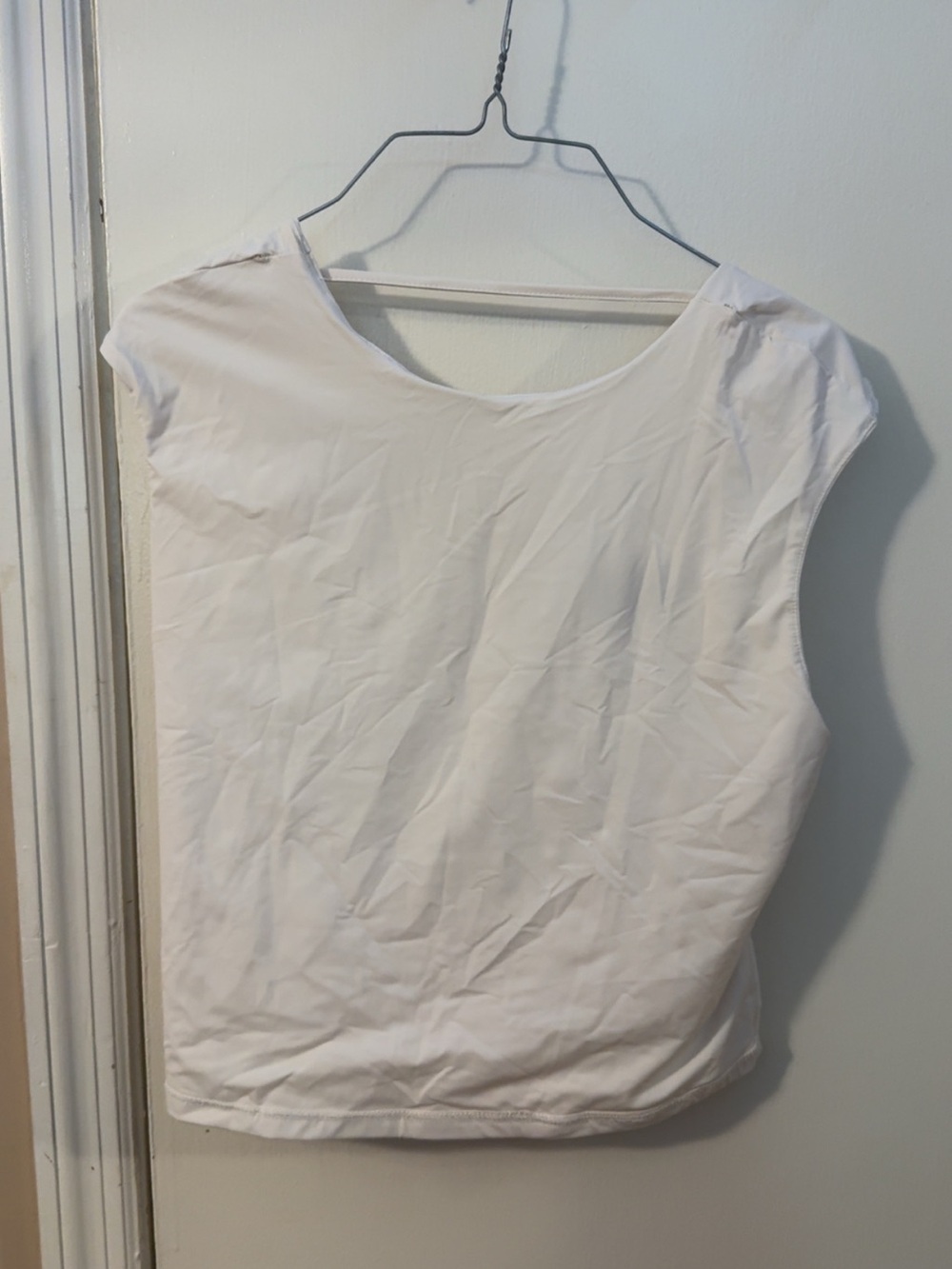 Women's White Cap Sleeve Scoop Neck Top